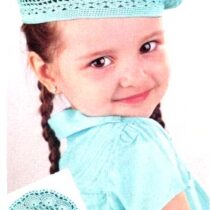 Бирюзовый берет для девочки