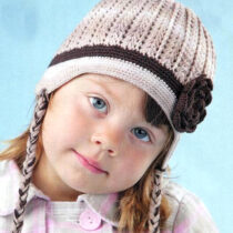 Шапочка крючком «Кофе с молоком»