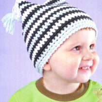 Шапочка в полоску крючком